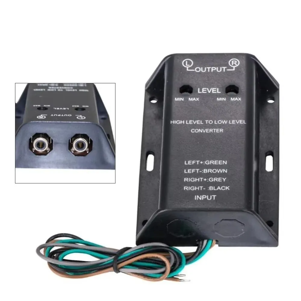 RCA Signal Adapter Universal Audio Converter High To Low Stable Amplifier Easy Install Durable Speaker Car Audio System