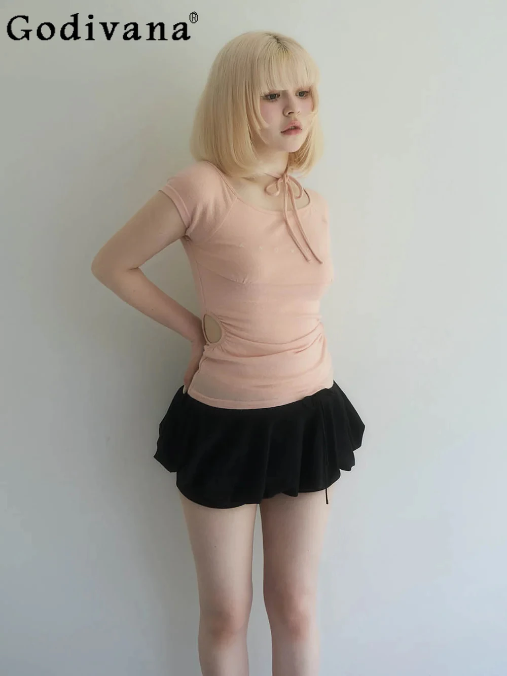 

Japanese Style Sweet Bud Mini Skirt Summer New 2025 Sweet Girls Fashion Versatile Basic Culottes Women Daily Casual Short Skirt