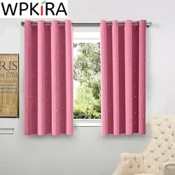 Cortinas blackout de estrelas brilhantes para sala de estar, cortinas para quarto de crianças, meninos, meninas, azul/rosa customizadas wp123f