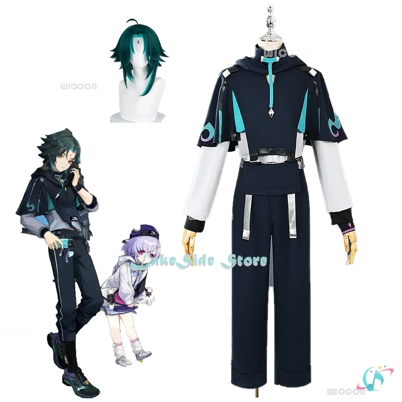 Genshin Impact Xiao Qiqi Co-ANTA Cosplay Costume Sportswear Uniform Wigs Cosplay Anime Game Xiao Qi qi Halloween Costumes