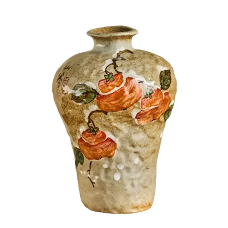 

Persimmon Ruyi ceramic vase porch living room TV cabinet decorative ornament hand-painted persimmon water flower cultivator