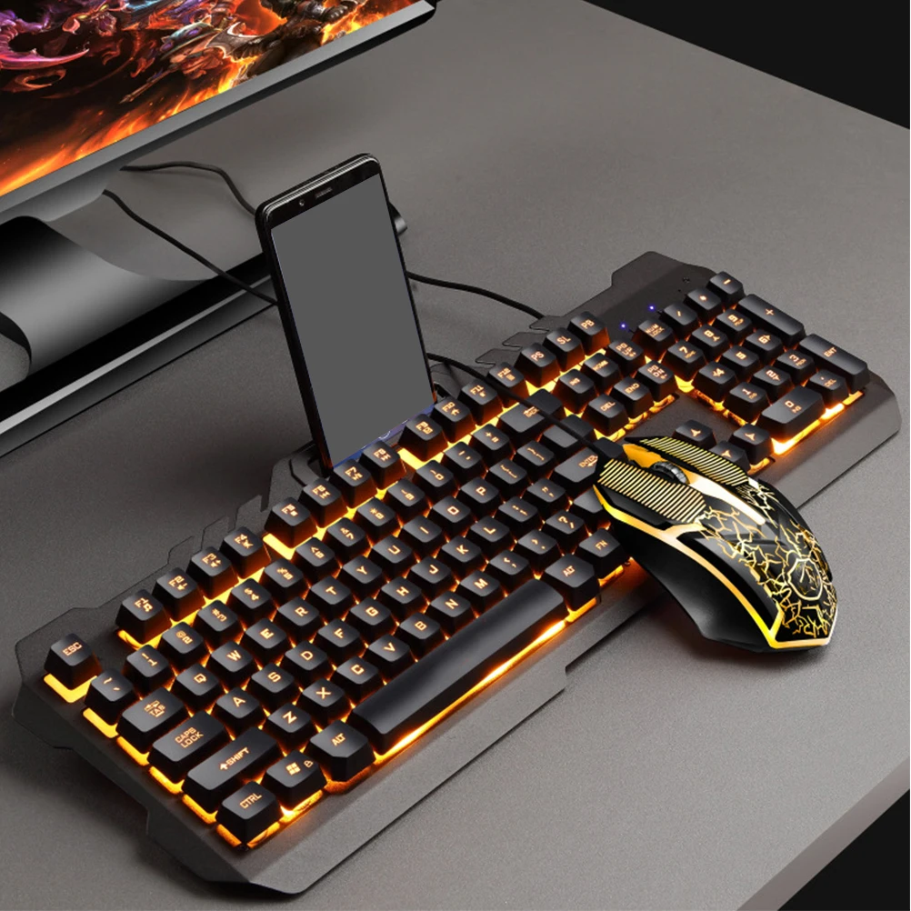 

1 комплект, игровая клавиатура с RGB-подсветкой, мышь, комбинированная, устойчивая к царапинам, полупрозрачные клавиши, подвесные колпачки для клавиш, износостойкие, прочные