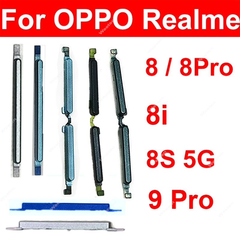 Power Volume Side Button For OPPO Realme 8 Pro 8i 8 8S 5G 9 Pro Side Power Volume Up Down Key Mini Buttons Replacement Parts