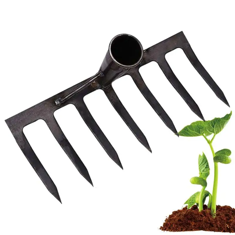 Metal Garden Rake Loosen Soil Weeding Scarifier Artifact Agricultural Tool Dethatching Rake With Sharp Teeth home garden Weeding