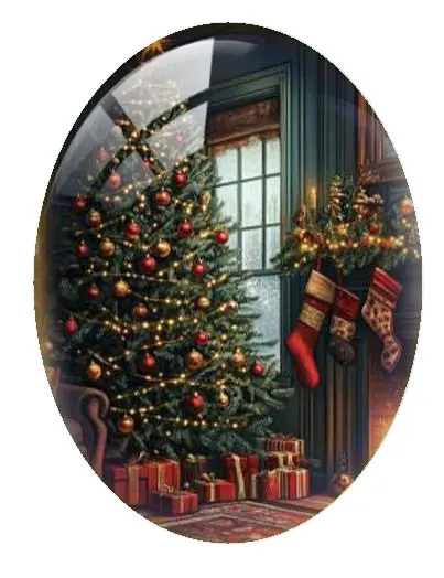 10 قطعة/الوحدة عيد الميلاد X-mas شجرة جلجل جرس ستار الجوارب البيضاوي صور الزجاج كابوشون فلاتباك التجريبي النقش Diy بها بنفسك صنع المجوهرات