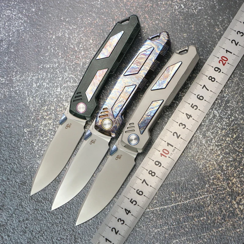 CH Duke Outdoor Folding Knife M390 Blade Titanium Alloy Handle Camping Hunting Fishing Trekking Survival Kitchen Fruit EDC Tools