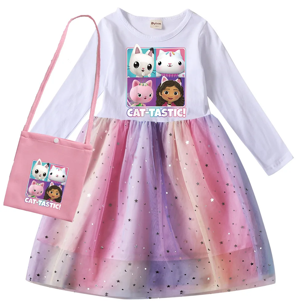 Gabbys Style Dress Kids Gaby Chat Clothes Baby Girls Long Sleeve Casual Dresses Wedding Party Sequin Birthday Gifts Vestidos