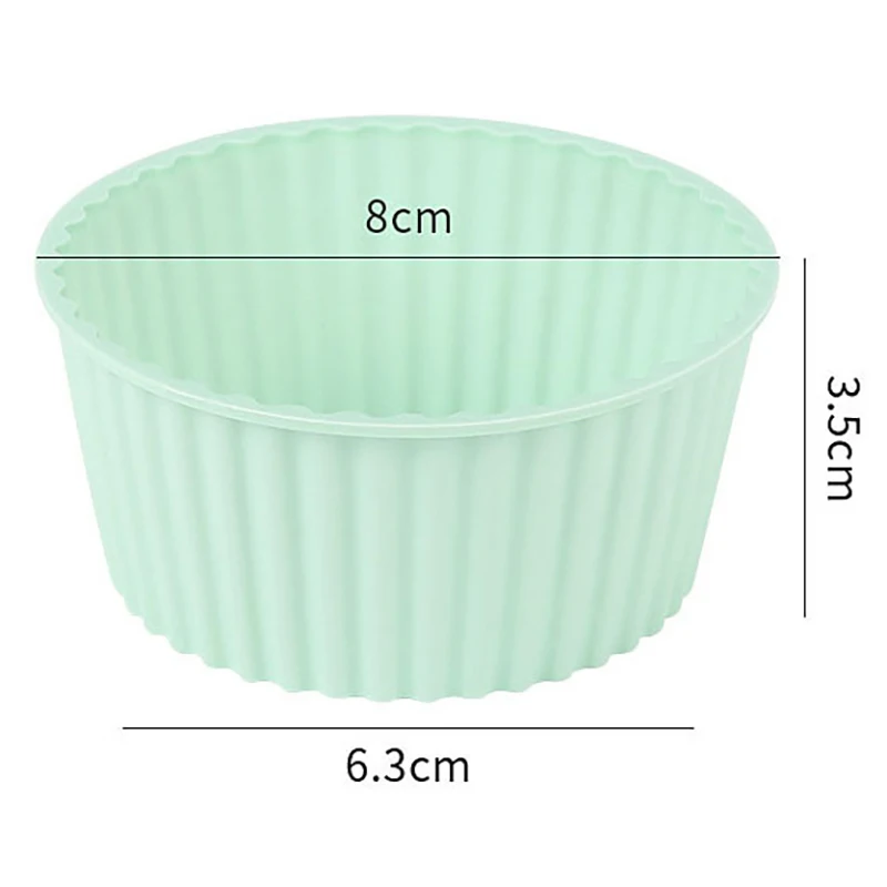 6 uds molde de silicona para pastel, molde redondo para hornear magdalenas y magdalenas, tazón freidora de aire, herramientas de decoración de pasteles DIY reutilizables, molde para hornear en la cocina