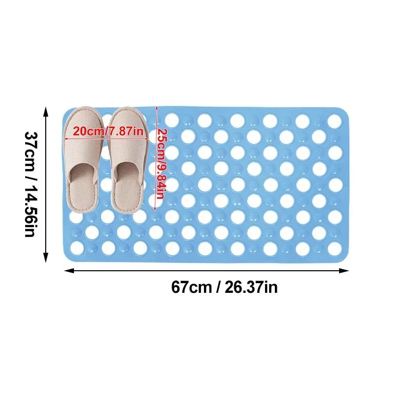 PVC Non Slip Bath Mat Soft And Quick Dry Bathroom Rug With Suction Cup Washable Bathtub Rug, Perfect For Toilet Bathroom Bathtub