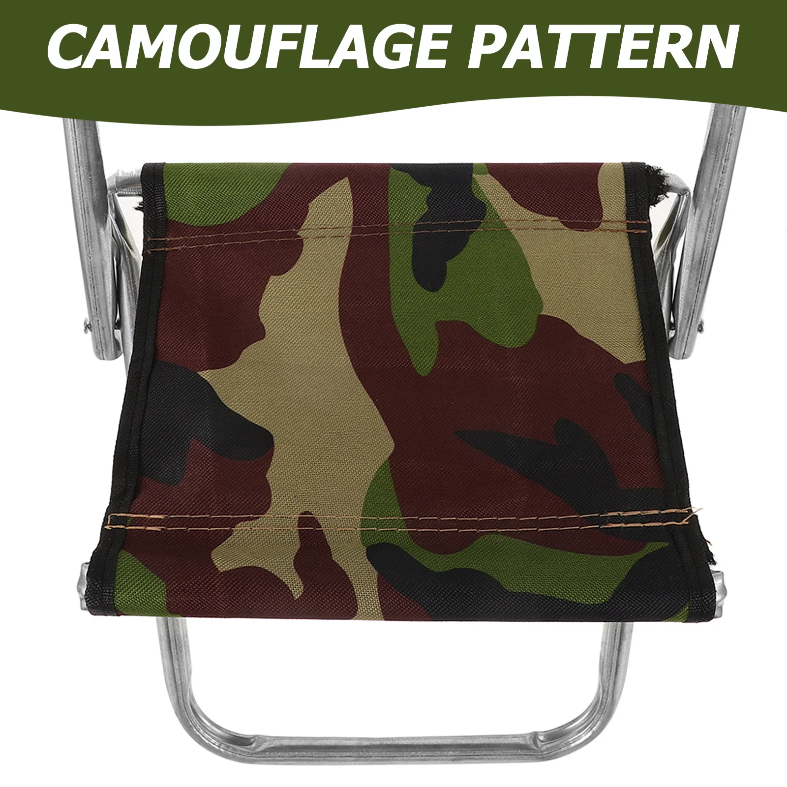

Lightweight Portable Folding Stool Large Size Easy Carry Camping Seat for Fishing Garden Balcony Use Camouflage