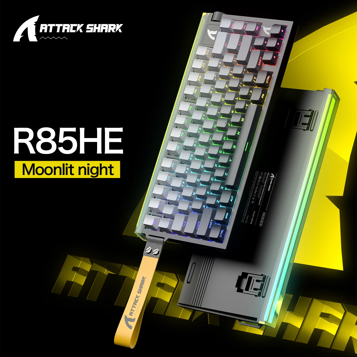 ATTACK SHARK R85 HE 8000Hz RGB Rapid Trigger Keyboard, 0.005mm RT Accuracy Wired Gaming Keyboard, Hall Effect Magnetic Switch