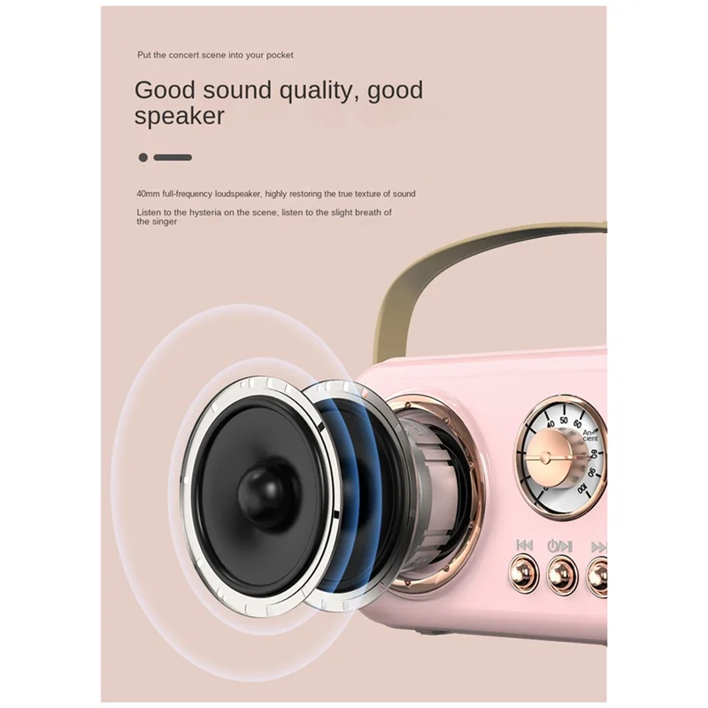 

A26F-Family Outdoor Children's Karaoke Bluetooth Speaker Wireless Microphone Portable Card Subwoofer High Volume