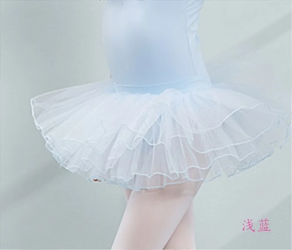 Child Dance Pettiskirt Girl Ballet Tight Half-length Activity Veil Three Layers All-match Gauze Skirt Professional Ballet 2023