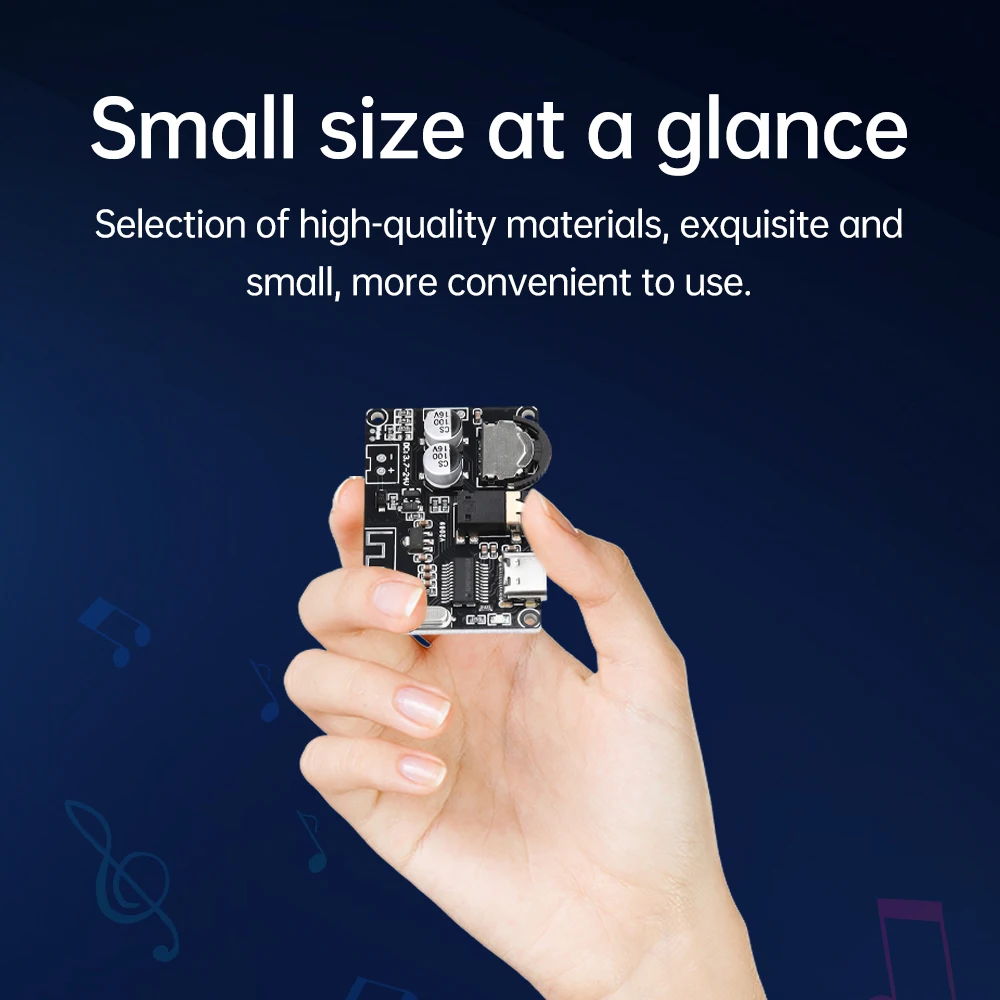 Type C Micro USB Audio Receiver Board Bluetooth-compatible 5.0 MP3 Lossless Decoder Board Wireless Stereo Music Module XY-WRBT