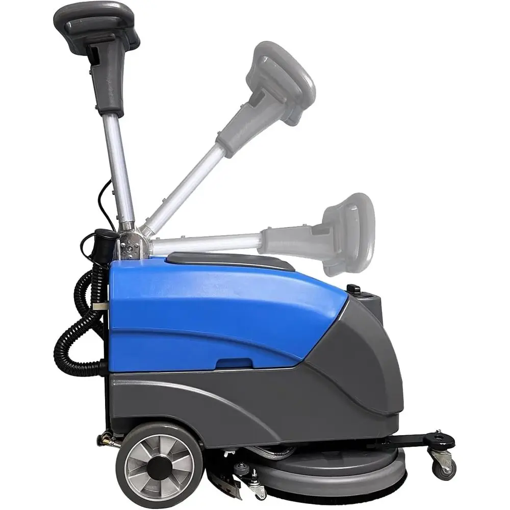 

Floor Scrubber Machine with 15'' Brush, Foldable Walk Behind Hand Push Floor Scrubber Machine, good for office/restaurant(EM-25