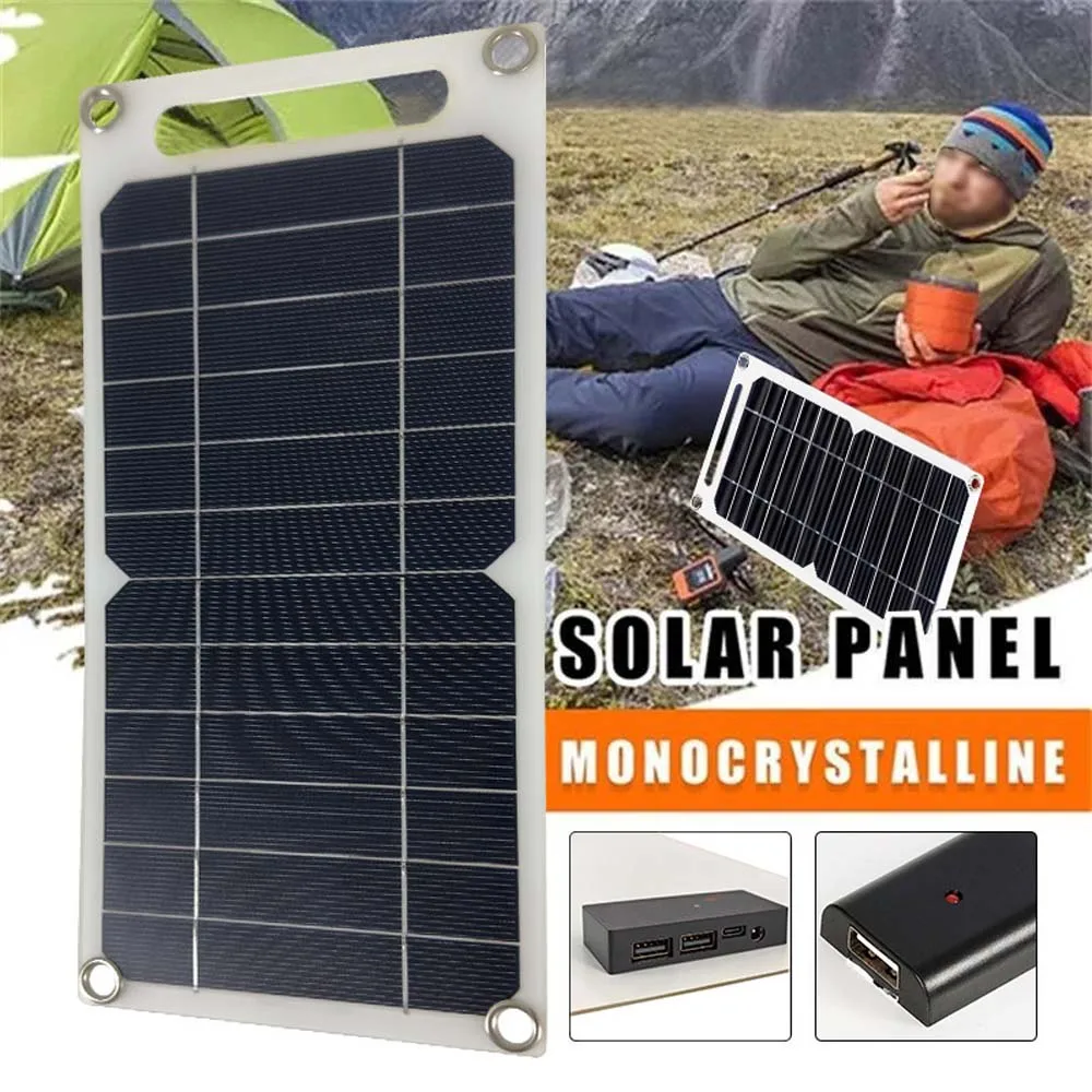 Camping Solar Panel With USB Waterproof Outdoor Hiking And  Portable Battery Mobile Phone Charging Bank Charging Panel 6.0V