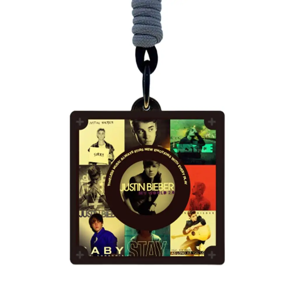 Rotating Music Night Light Keychain Acrylic Ornament Custom Song Player USB Rechargeable Bag Charm Desktop Decor Birthday Gift