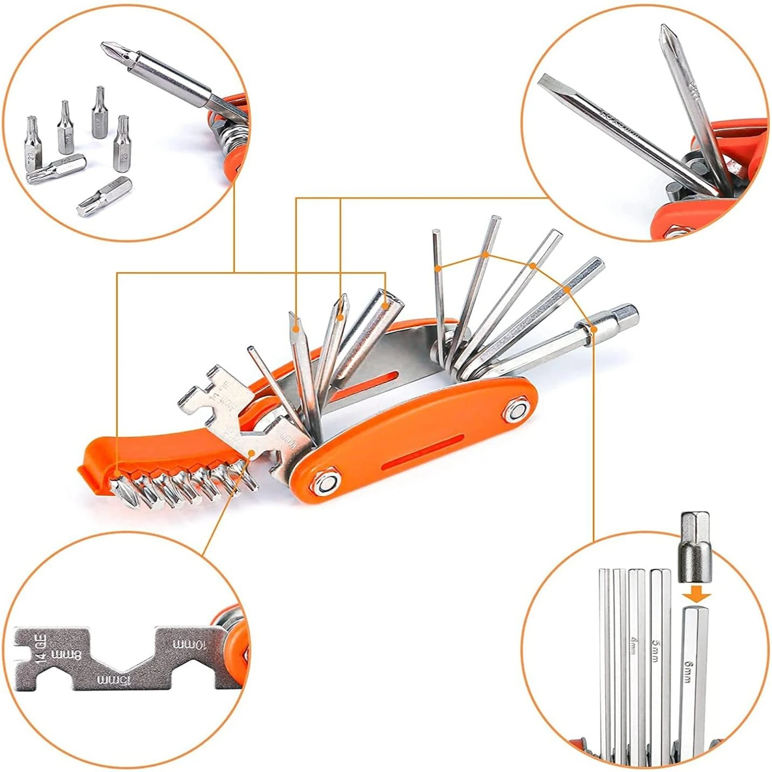 Essential Convenient, Reliable, and Versatile 20-in-1 Multi-function Bicycle Repair Tool Set - Perfect Gift for Dedicated Cyclis