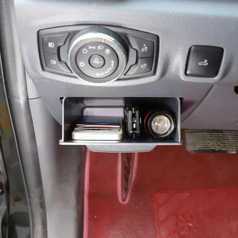 For Ford Ranger T7 T8 2015-2021 Car Dashboard Driving Position Fuse Storage Box Hidden Storage Box Trim ABS Storage Accessories