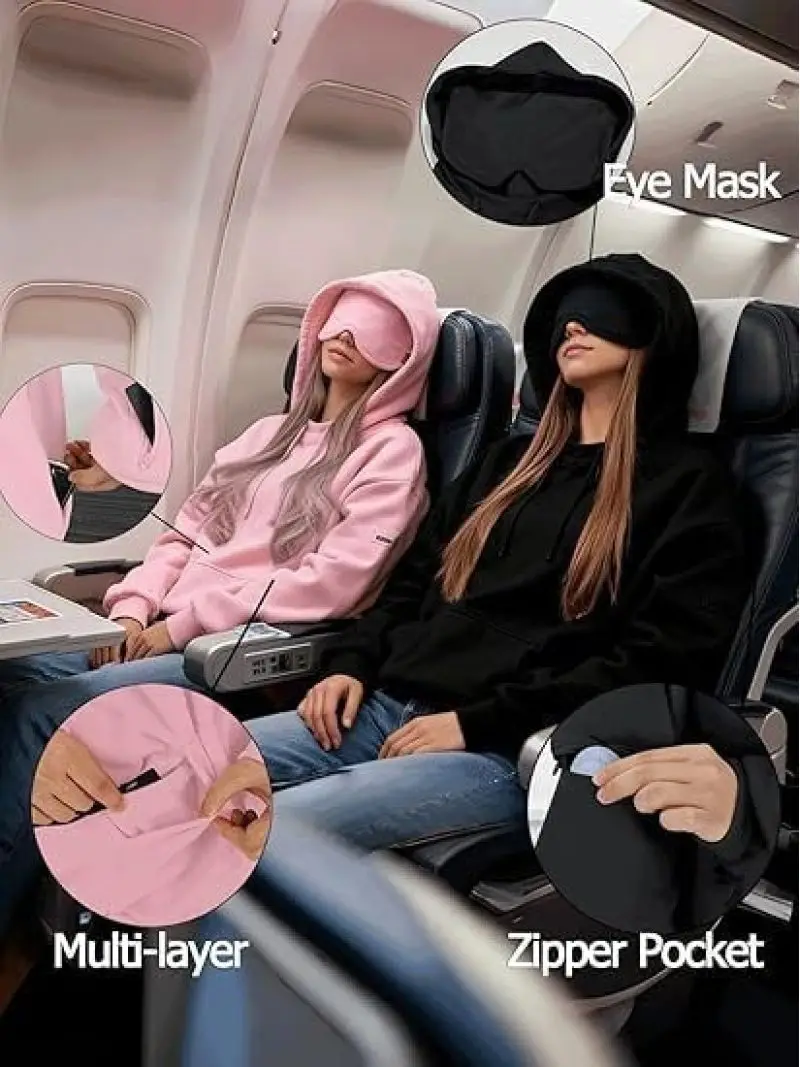 Women Plus Size Eye Mask Hooded Sweatshirt Girls Solid Long Sleeve Casual Hoodie Sportwear Outdoor Riding Oversize Pullover Tops