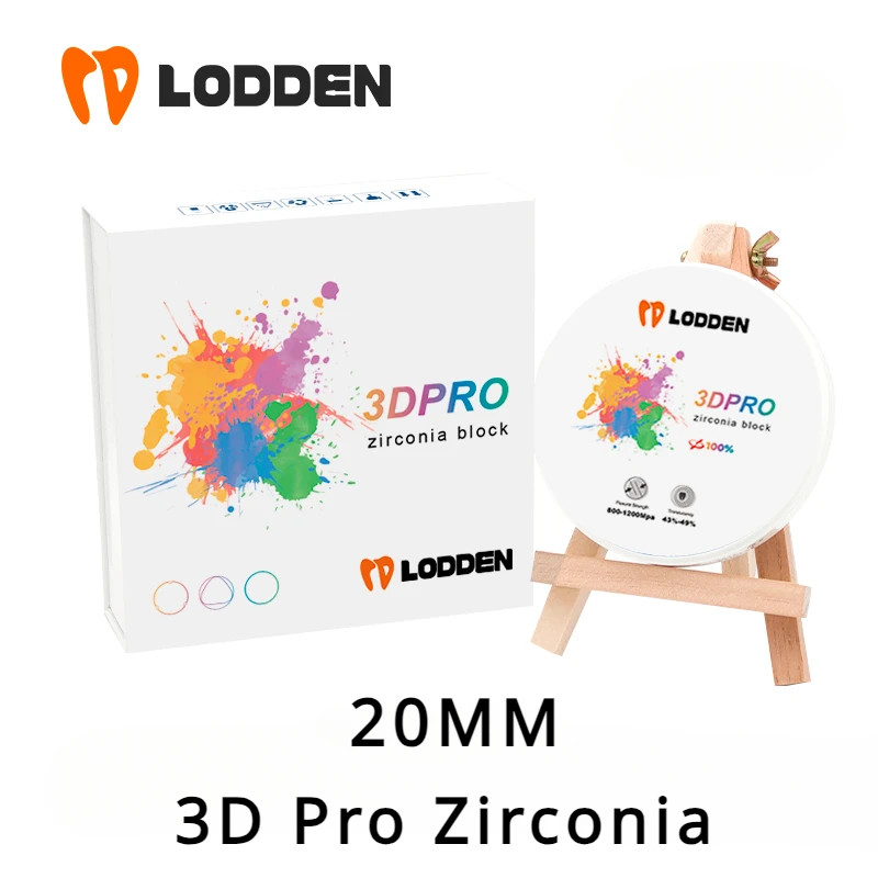 20 MM Dental Lab Zirconia Blok 3D PRO Multilayer Zirconia Disc Tandarts Materiaal Vita 16 Kleuren voor CAD CAM 98mm Open Systeem