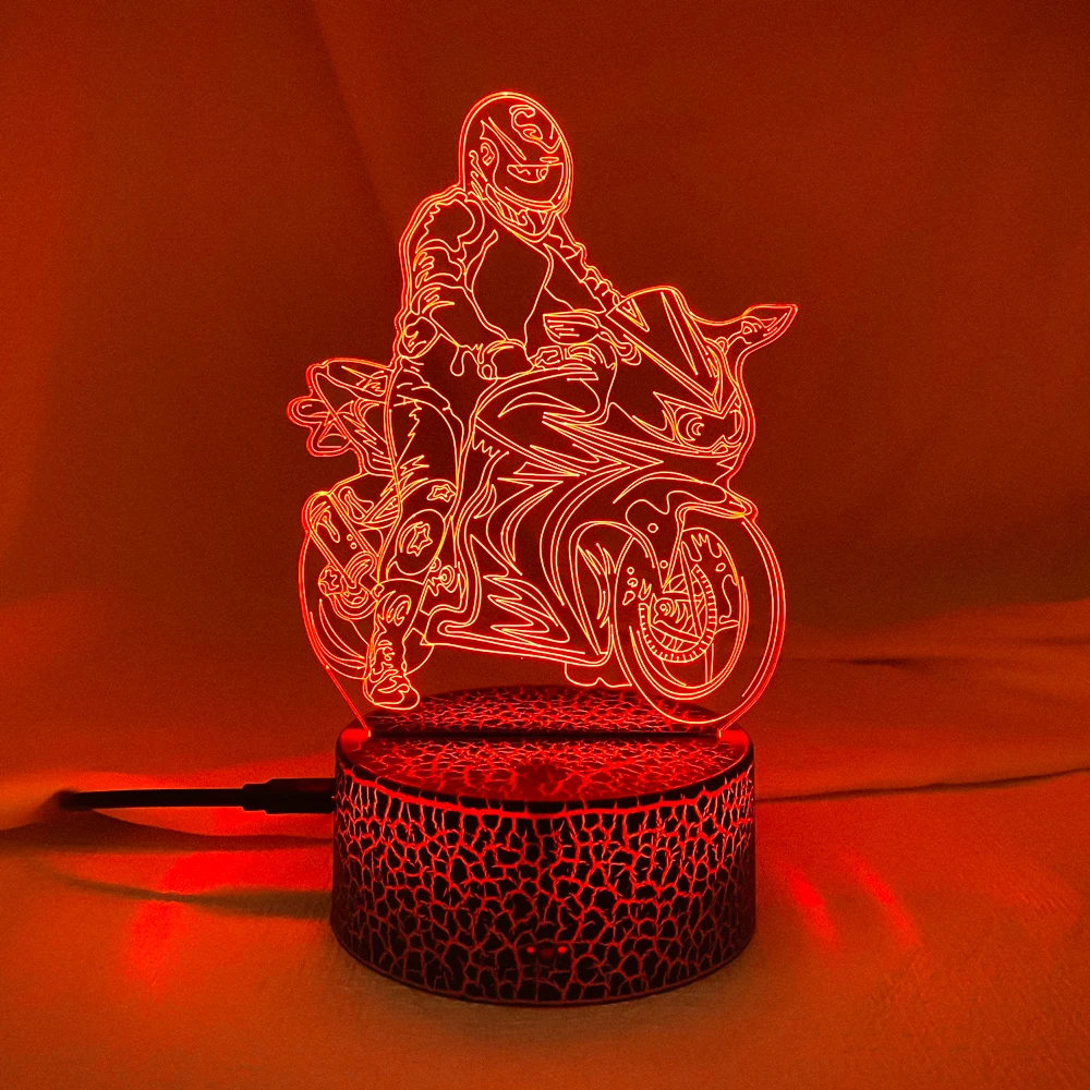 Lampada 3d moto Racer Jonathan Rea Action Figure Nightlight per la decorazione della stanza di casa Cool Fans regalo di compleanno luce notturna a