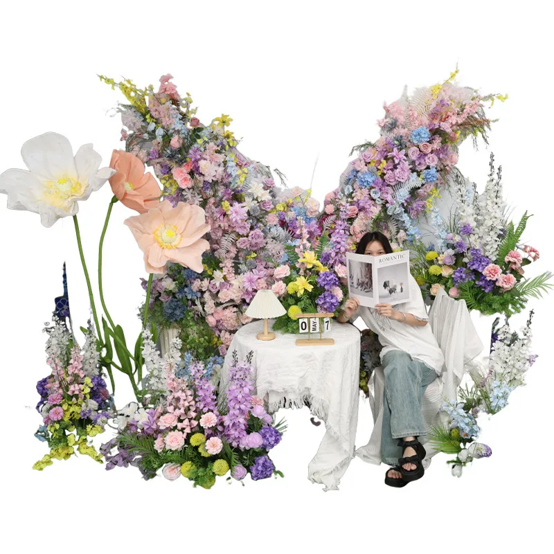 Giant butterfly three-dimensional beauty Chen decoration shopping mall set large color simulation flower butterfly road guide