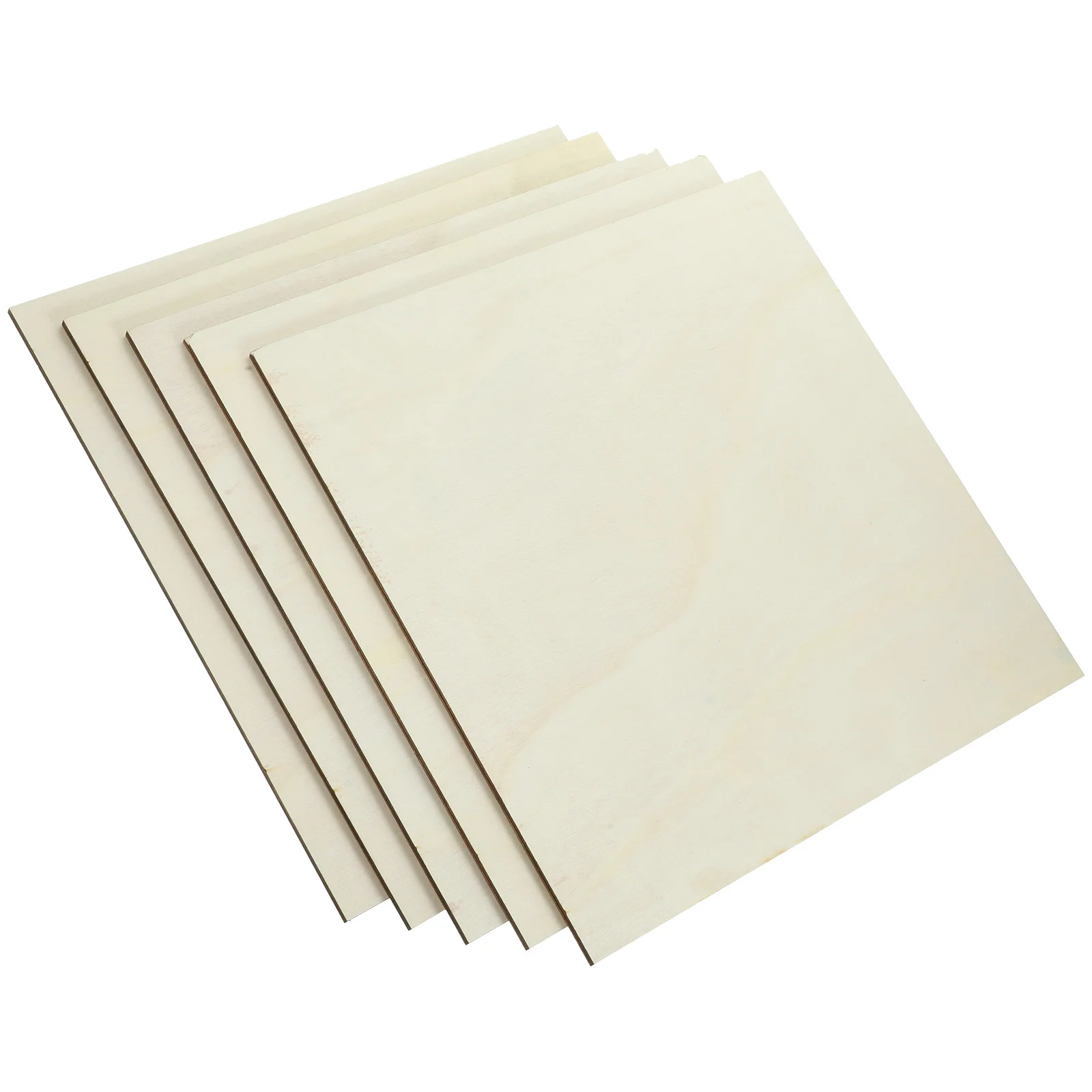 

5pcs Square Unfinished Wood Sheets Blank Diy Wooden Sign Craft Planks For Painting Graffiti Home Decor Wood Pieces