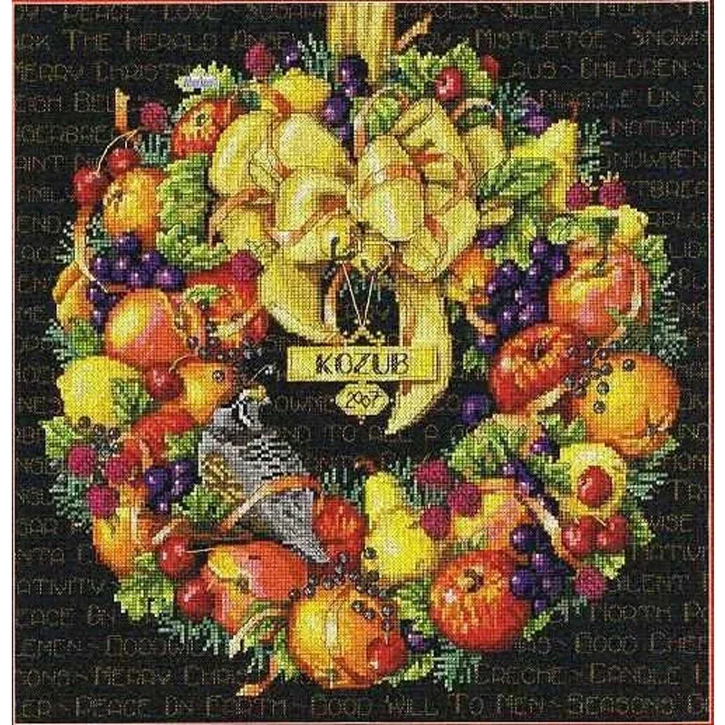 

Amishop Одежда высшего качества Прекрасный красивый набор для вышивки крестом Праздничный венок Фруктовый венок Джаблин