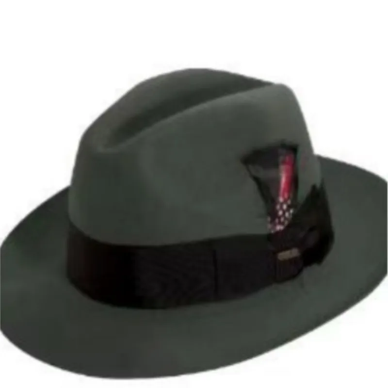 A fashionable pure top hat decorated with wool felt in solid color woven straps