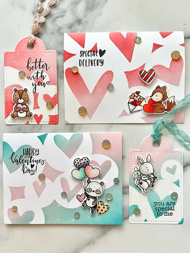 MangoCraft Love Series Metal Cutting Dies Clear Stamp  For Decor Dies Stamps DIY Scrapbooking Cards For Valentines Day Gifts