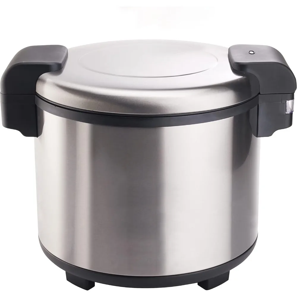 

Restaurant Sets-Commercial Electric Rice Warmer with Hinged Lid Large 100 Cup Capacity Silver