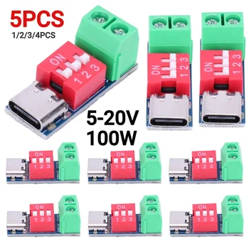 PD Fast CHARGING ทดสอบ 5-20V PD Trigger BOARD โมดูล USB Type-C 100W แรงดันไฟฟ้า Connetor แหล่งจ่ายไฟอุปกรณ์เสริม