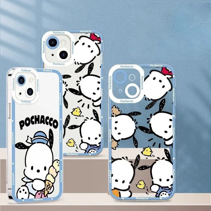 Sanrio Pachacco Case For iPhone 16 15 14 Plus 16E 13 12 11 Pro Max Mini cover Cinnamoroll Cartoon Melody Cute