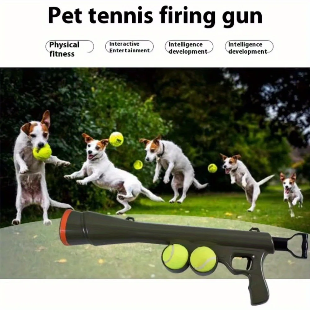 Launch & Fetch Tennis Ball Launcher Dog Toy Interactive Dog Fetch Toy Launches Up to 65 Feet Hands-Free Pickup Includes 2 Tennis - Image 3