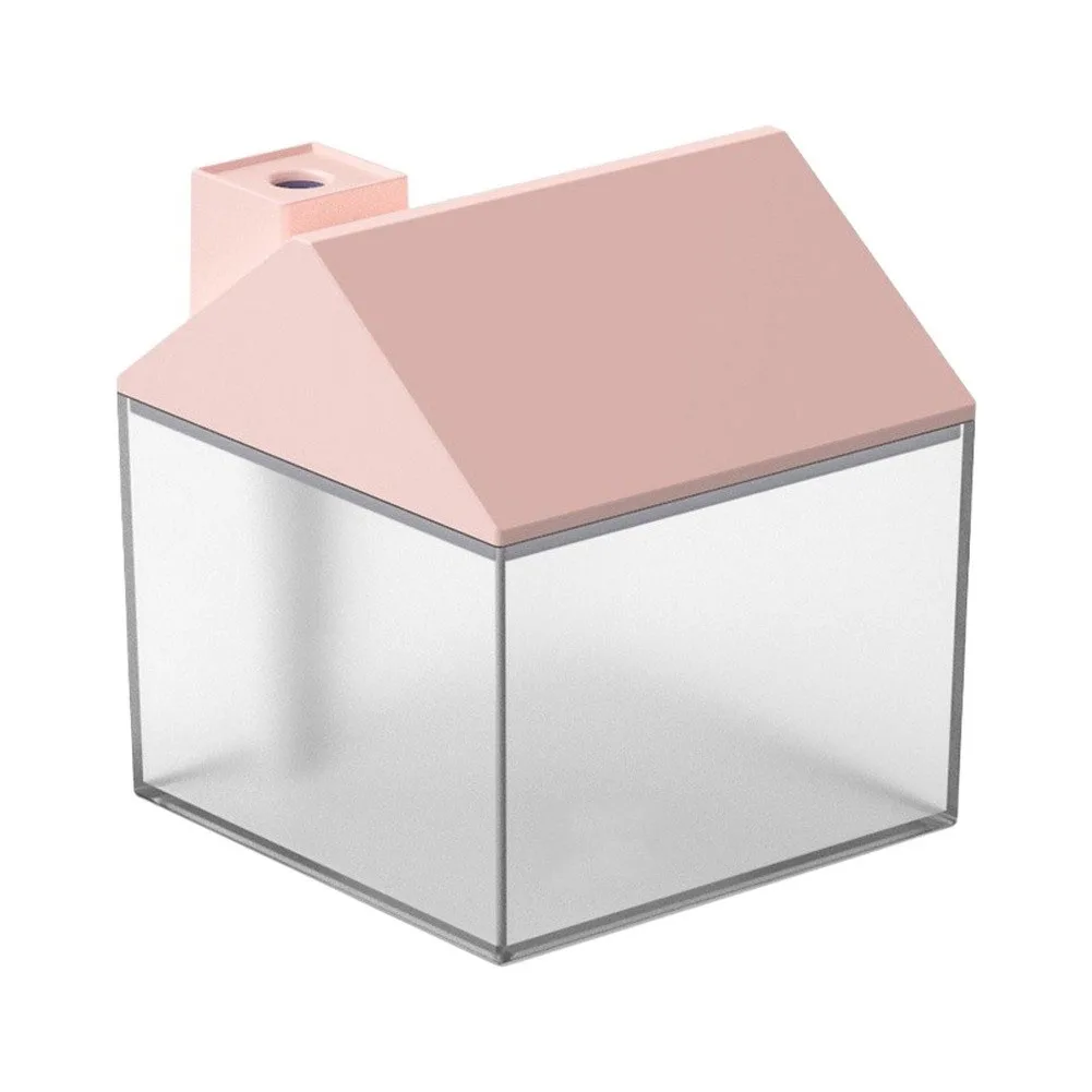 Rechargeable Humidifier Designed Like a House with 2500ml Reservoir LED Ambient Lighting and Essential Oil Diffusing Option