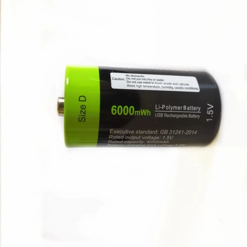 1 pz/lotto 6000mWh batteria ricaricabile 1.5V D LIPO LR20 RC USB batteria ai polimeri di litio giocattolo torcia elettrica batteria aspirapolvere