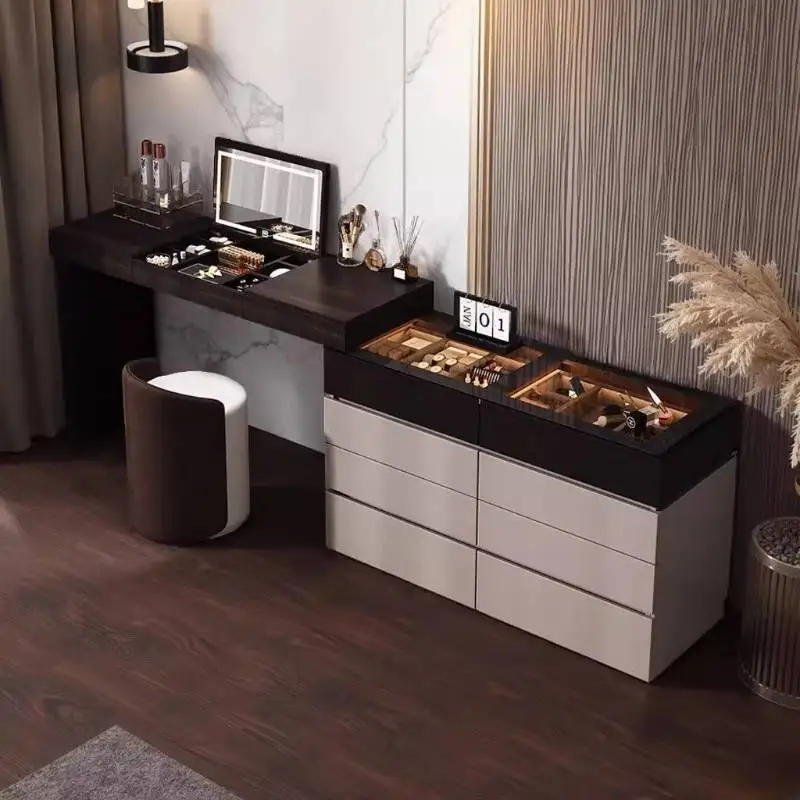 Decorations Storage Vanity Desk Luxury Sturdy Girl Modern Bedside Vanity Desk Drawers White Tocador De Maquillaje Furniture