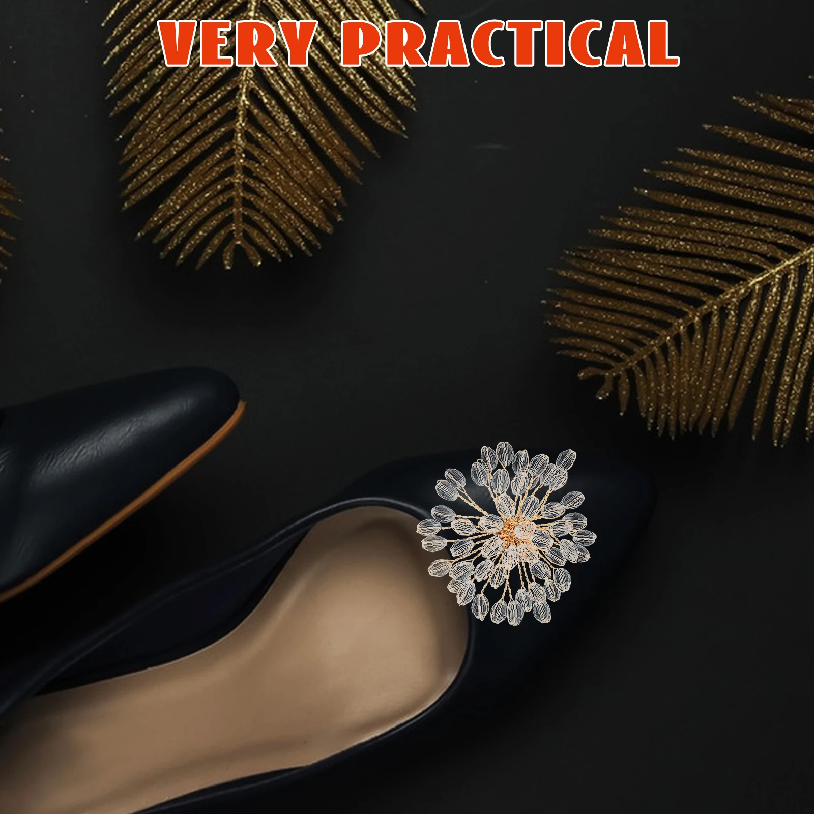 

Crystal Flower Clips Wedding Decorative Accessories Shoe Buckle Removable Classic Shoe Clips for Flats Women