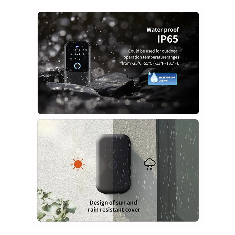 Coffre-fort étanche Tuya Code, empreinte digitale, Bluetooth, WiFi, Smart Key Box, App Remote, Wall Mount, BLODoor Lock Box