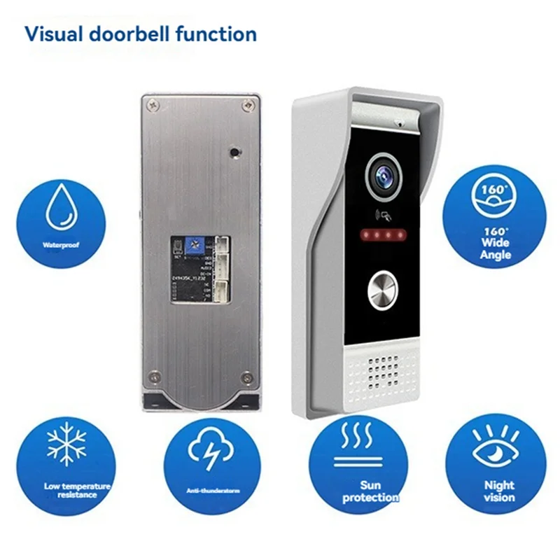 SEWS-Wired Video Doorbell Apartment Intercom 7In Full Touch Monitor System TUYA Wifi Home Video Intercom Door Phone Kits