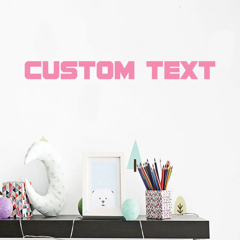

1 pc colorful fonts Personalized Text Waterproof Wall Stickers Wall Art Decor For Living Room Kids Room Wall Decal Home Decor