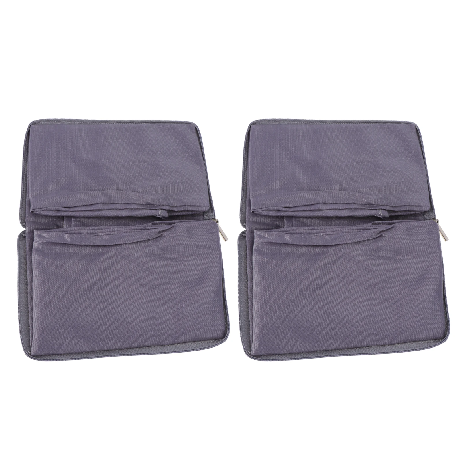 

2 Pcs Shopping Bags Folding Reusable Tote Supermarket Storage Waterproof Grey Packing Pouch Lightweight Eco Material