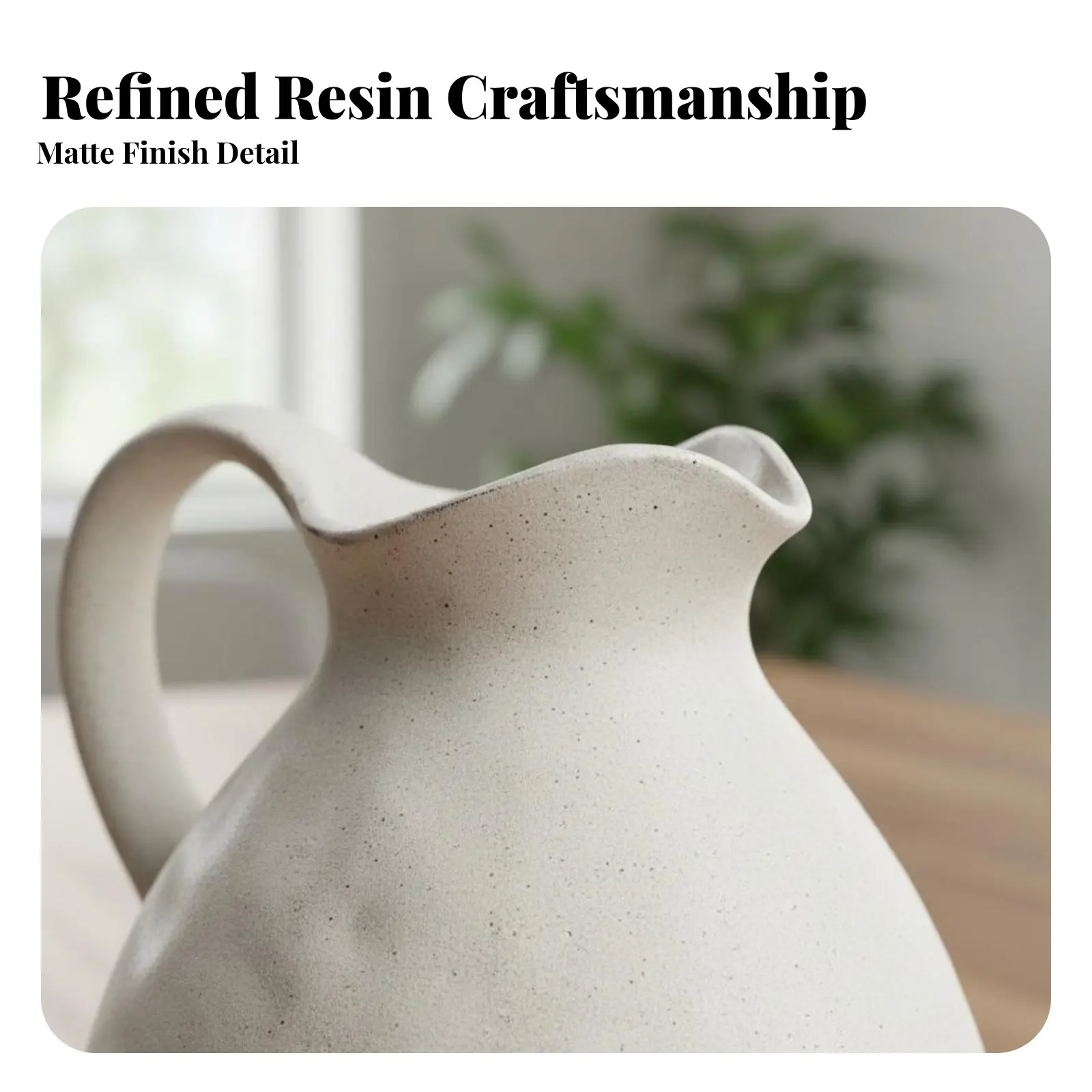 Modern Resin Vase Double-Use Kettle Design Flower Holder Pitcher Vase Multifunctional Home Decor Textured Finish for Shelf