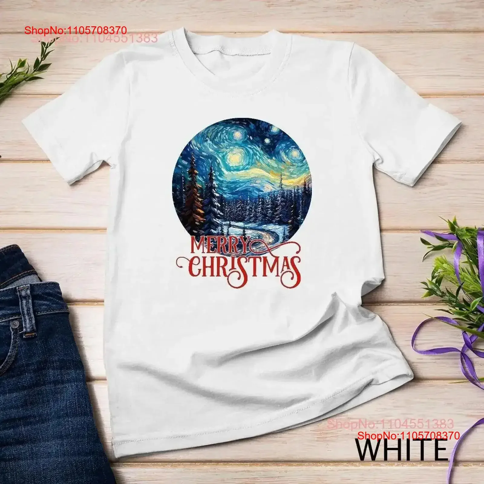 Christmas Night Inspired Starry Funny T Shirt Sweatshir vintage Washed Soft Versatile Slightly Comfortable Stretched