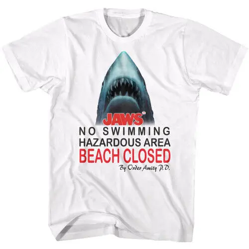 JAWS Beach Closed 2 T Shirt White