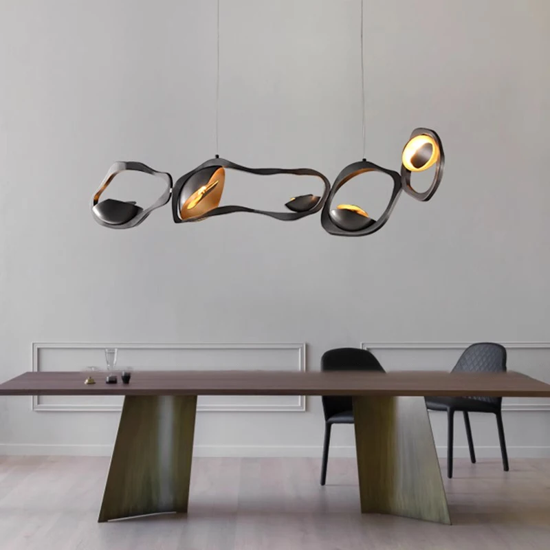 

Modern Minimalist Trendy design lamp Black LED Hanging ceiling Chandelier,Lustres suspension Luminaire decoration for kitchen