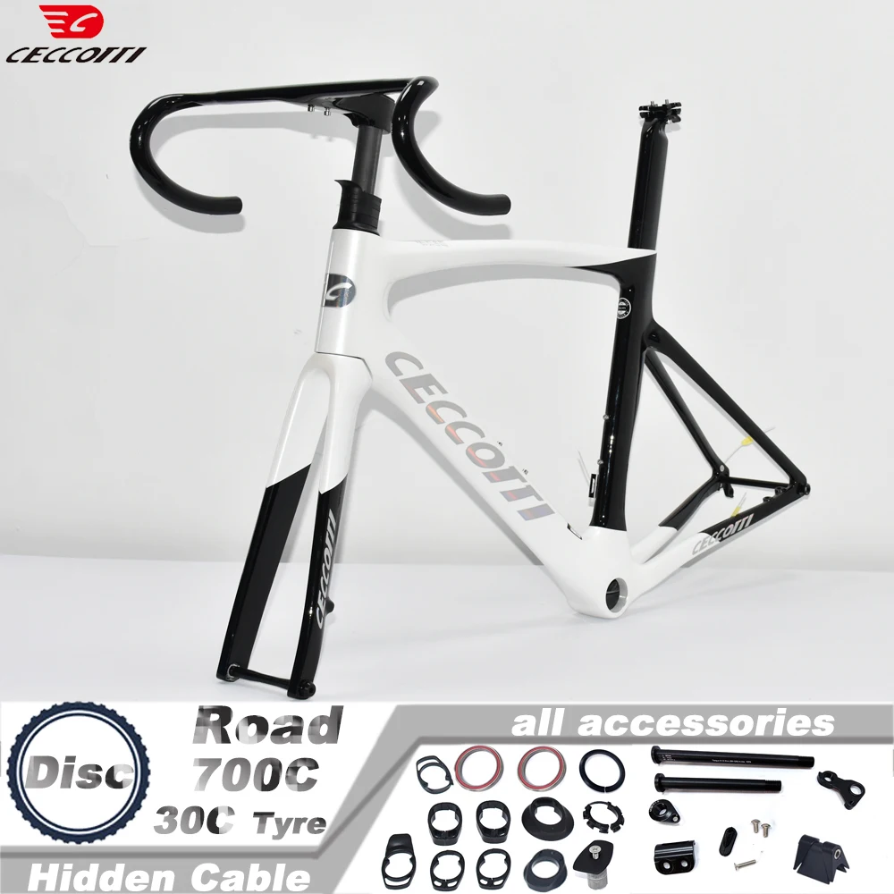 Ceccotti RF27 Model Bicycle FrameT1000 Carbon Road Bike Frameset With Full Hidden Cable Design Disc Brake Road