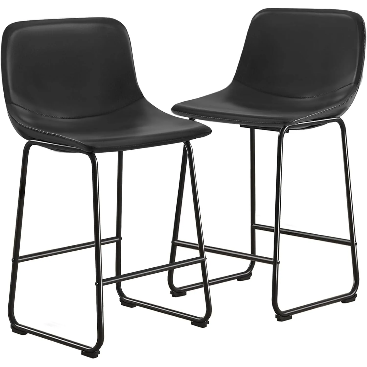 

Dining Chairs Set of 2, Armless Counter Height Stools with Back Hold up to 500 lbs for Home, Kitchen, Dining Room, Black