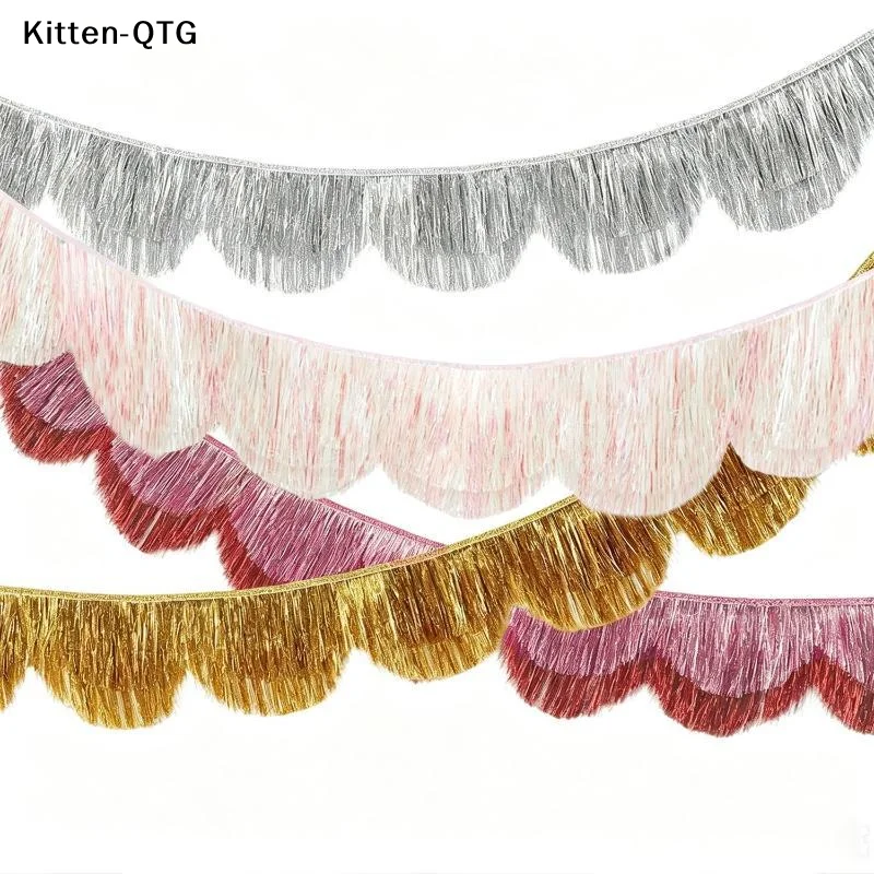 New Multicolor Drizzle Garland Encryption Metallic Foil Fringe Thickening Background Ornament Tassel String Party Supplies